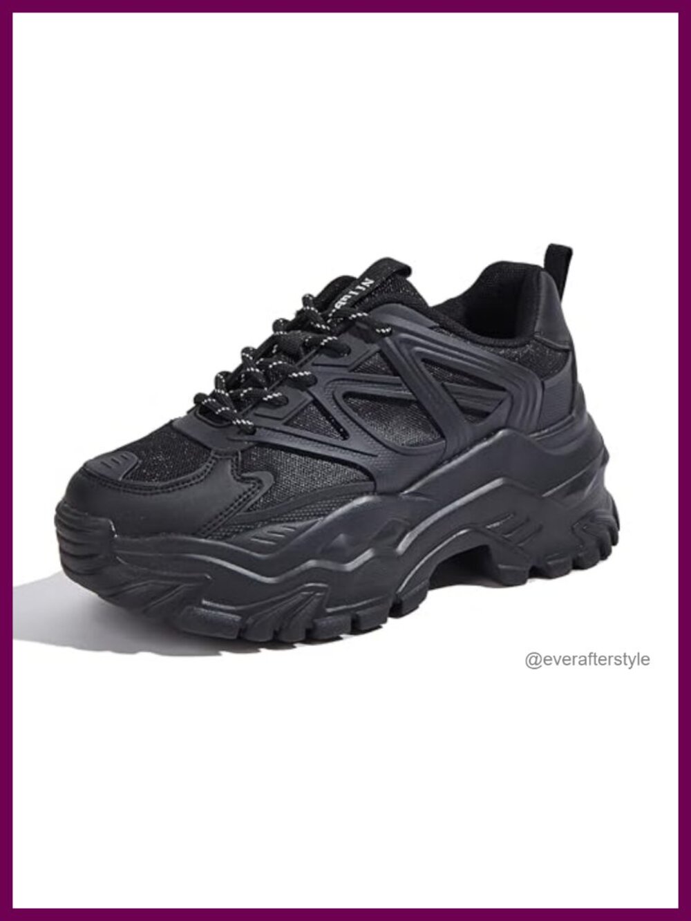 Chunky Platform Sneakers Women Comfortable Lace Up Walking Shoes KPU Mesh
